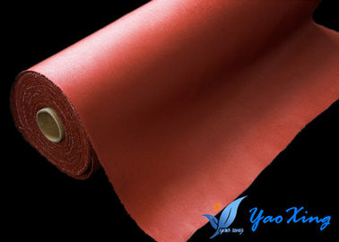 Vải sợi thủy tinh tráng silicone chống cháy và chống thấm nước có màu đỏ