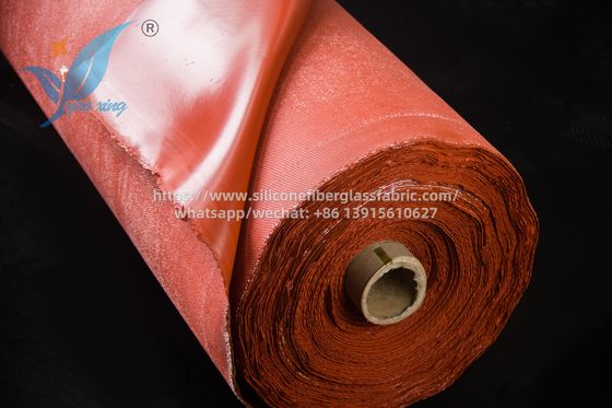 Vải sợi thủy tinh tráng silicon một mặt màu đỏ 0.8mm